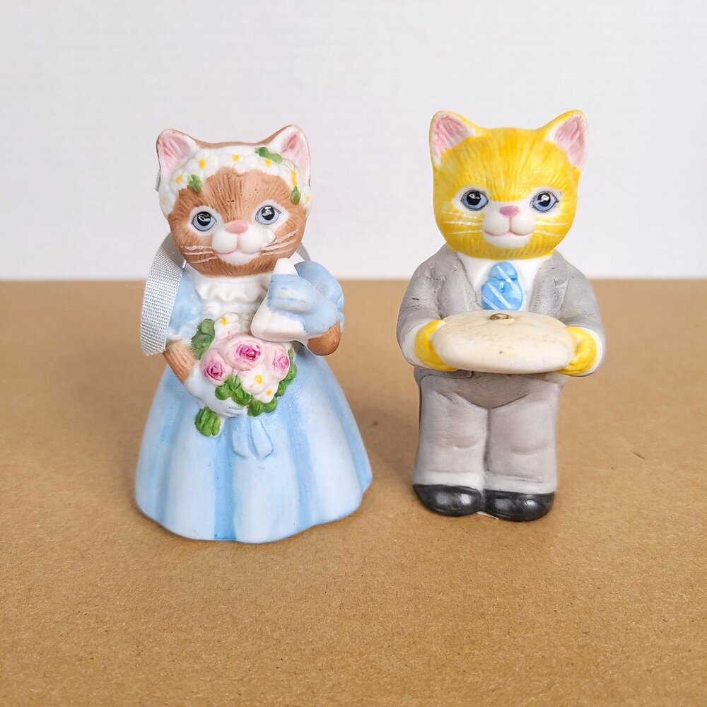 Vintage 1985 Kitty Cucumber Wedding Figurines